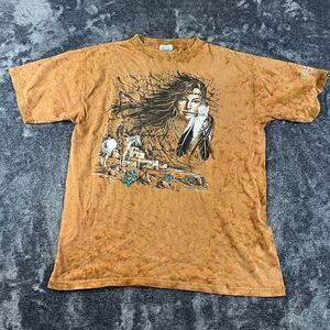 Vtg 90's Ragtops Native Tribal Feather Large Graphic Shirt L Made In USA *Read